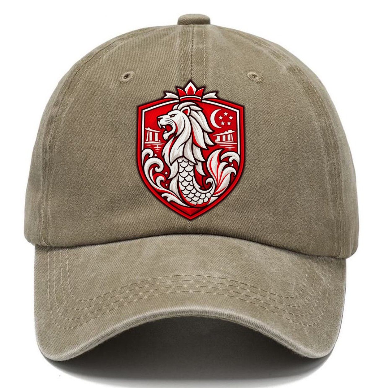 Singapore Minimal Emblem Country Logos Classic Cap – Warm Sand