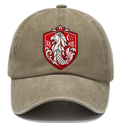 Singapore Minimal Emblem Country Logos Classic Cap – Warm Sand