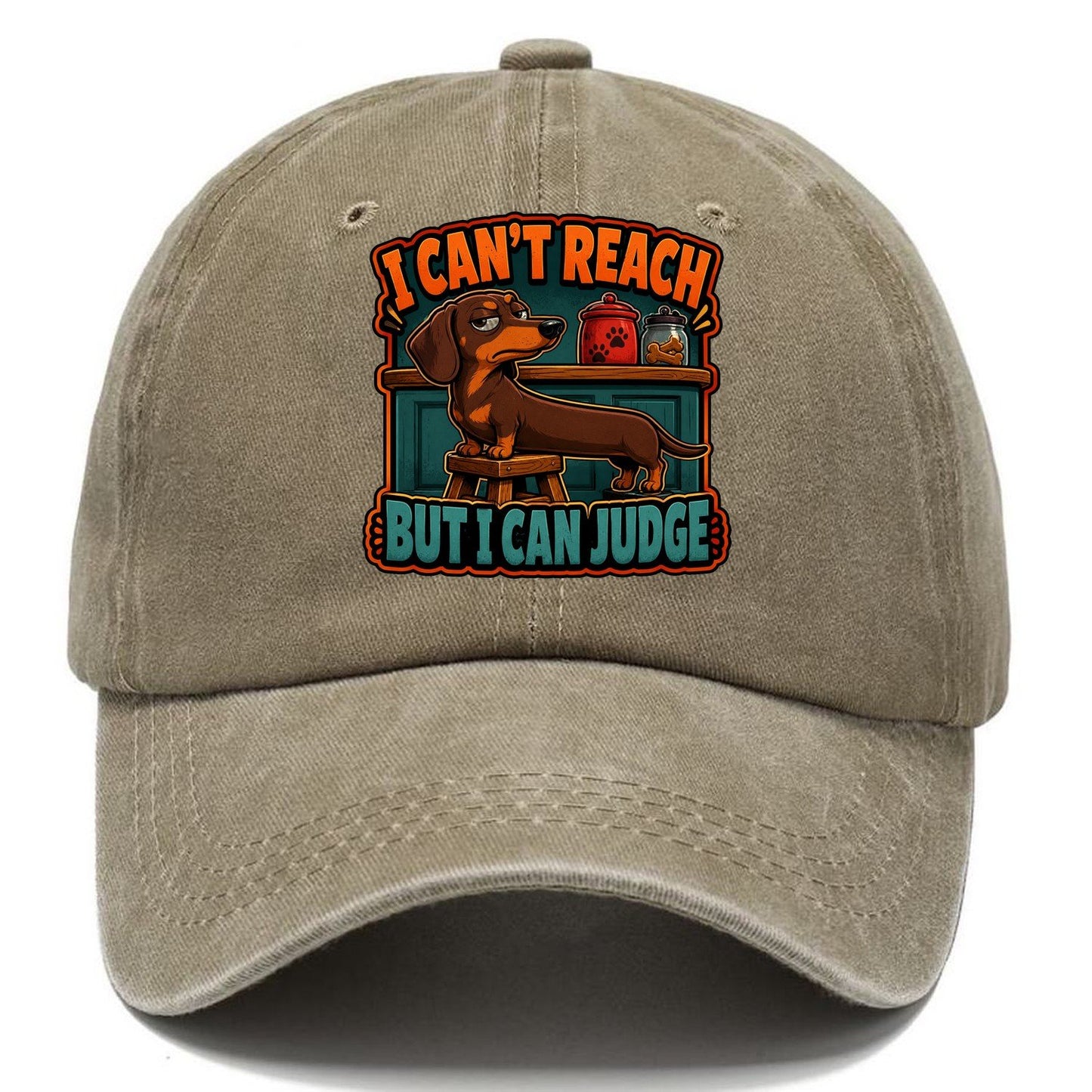 I Can't Reach But I Can Judge Dachshund Classic Cap – Warm Sand