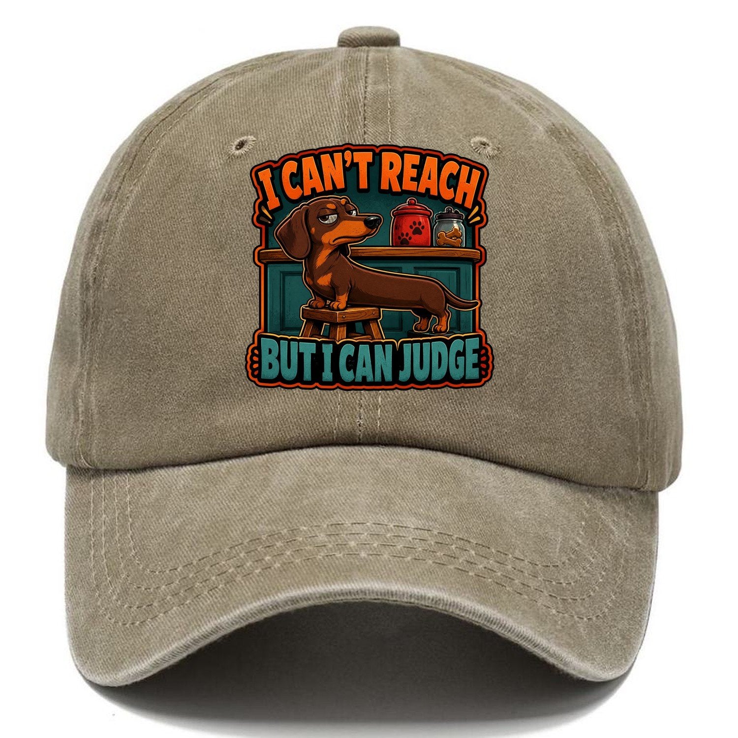 I Can't Reach But I Can Judge Dachshund Classic Cap – Warm Sand