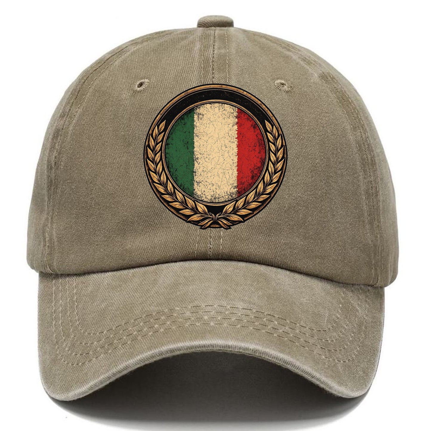 Italian Crest Classic Cap – Warm Sand