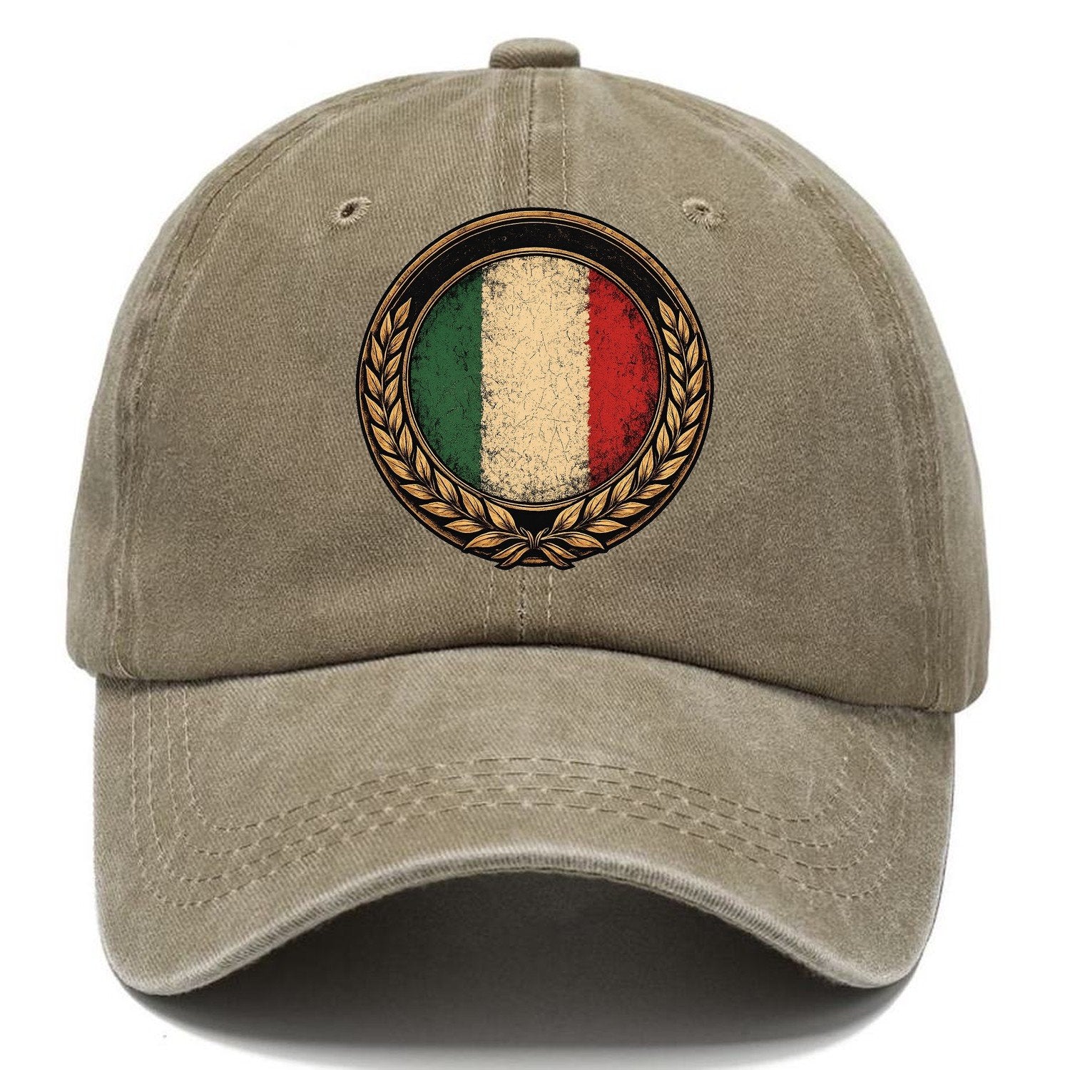 Italian Crest Classic Cap – Warm Sand