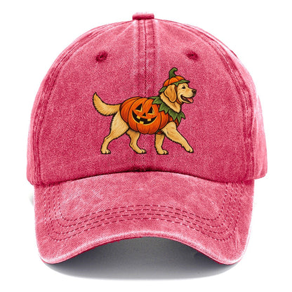 One Labrador Retriever In Halloween Costume Jack O Lantern Pumpkin Costume With Carved Smile Halloween Dog Parade Classic Cap – Pomegranate Blush