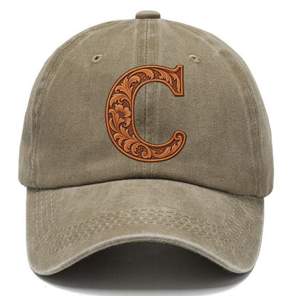 Tooled Leather C Monogram Classic Cap – Warm Sand
