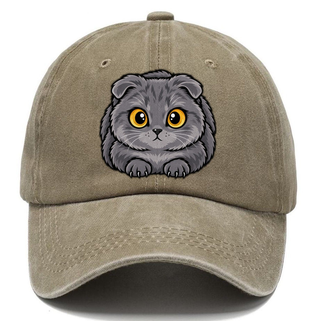 Scottish Fold Loaf Peeking Cats Classic Cap – Warm Sand
