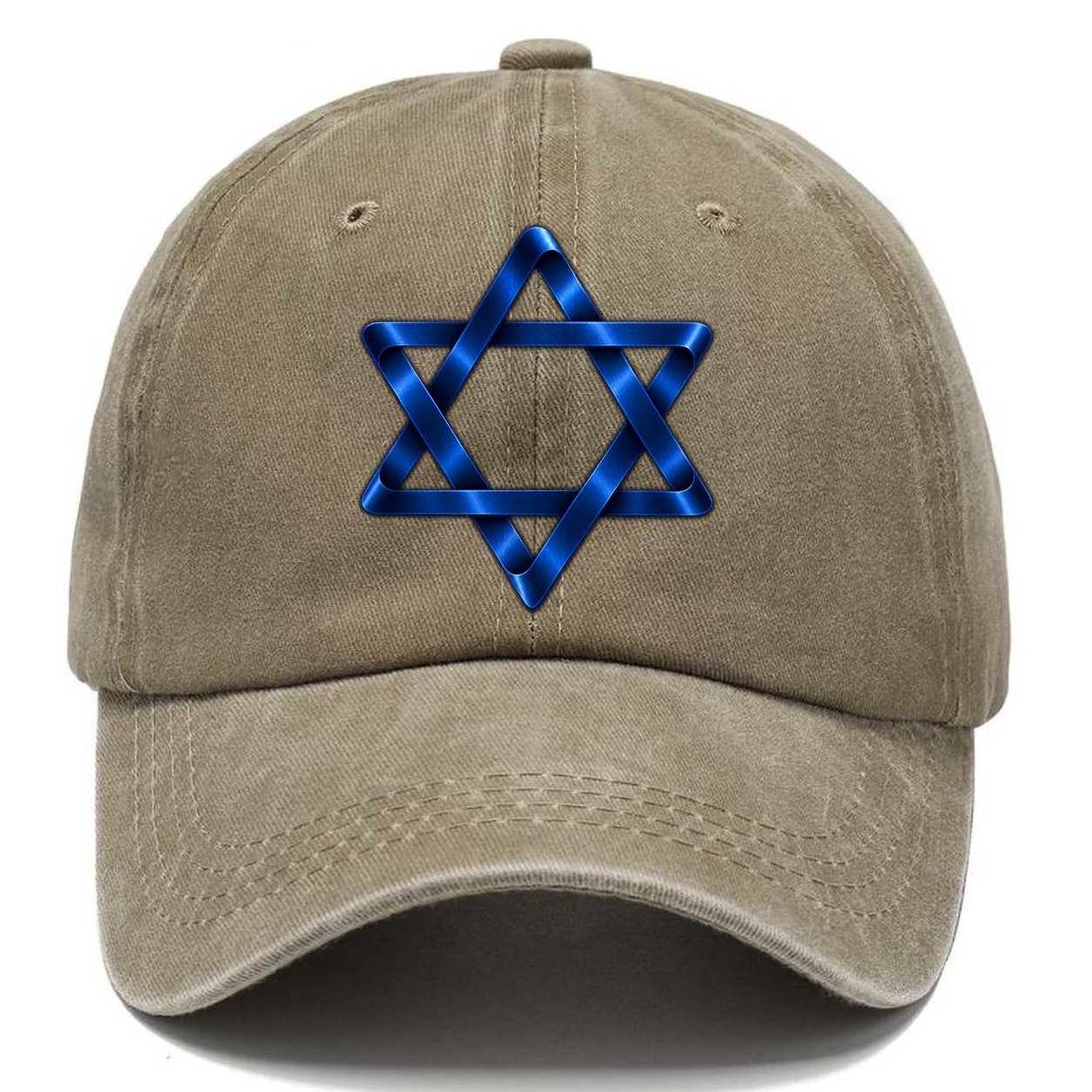 Star Of David Single Line Judaism Heritage Classic Cap – Warm Sand