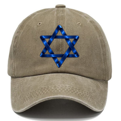 Star Of David Single Line Judaism Heritage Classic Cap – Warm Sand