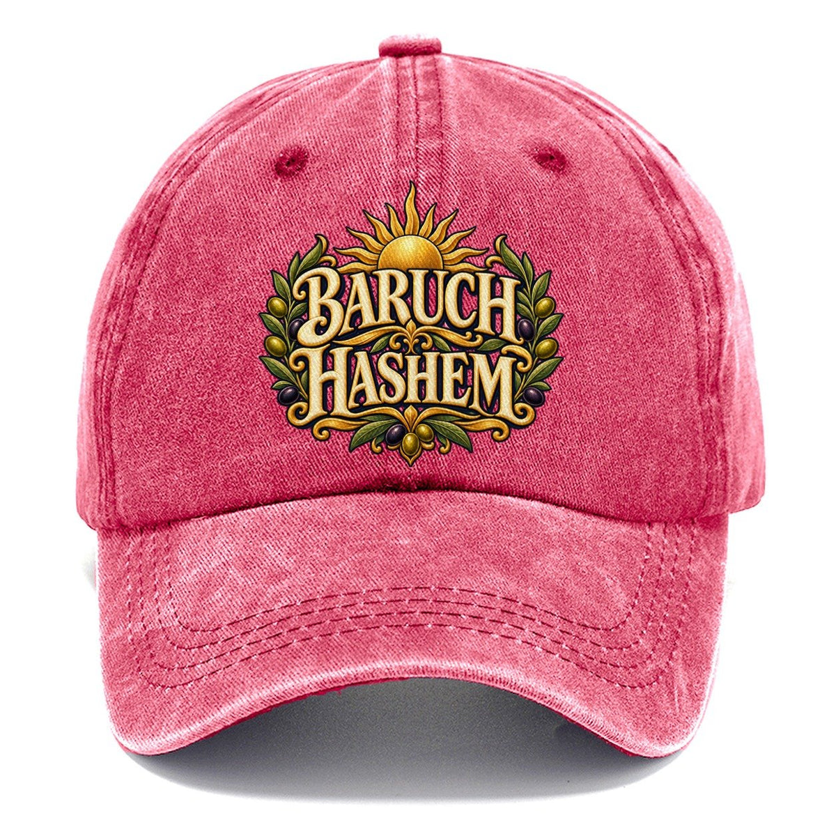 Baruch Hashem Sunlit Letters Everyday Originals Classic Cap – Pomegranate Blush