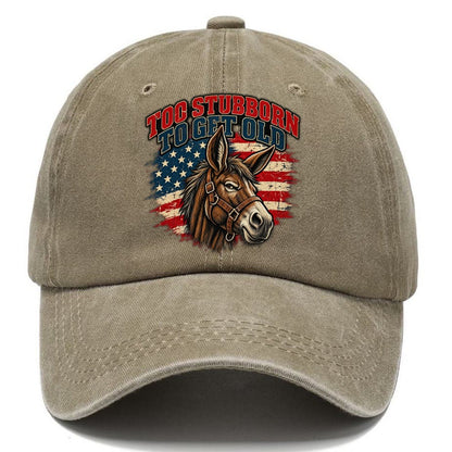 Too Stubborn To Get Old Old Man Strong Classic Cap – Warm Sand