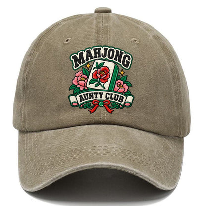Mahjong Aunty Club Mahjong Game Night Classic Cap – Warm Sand