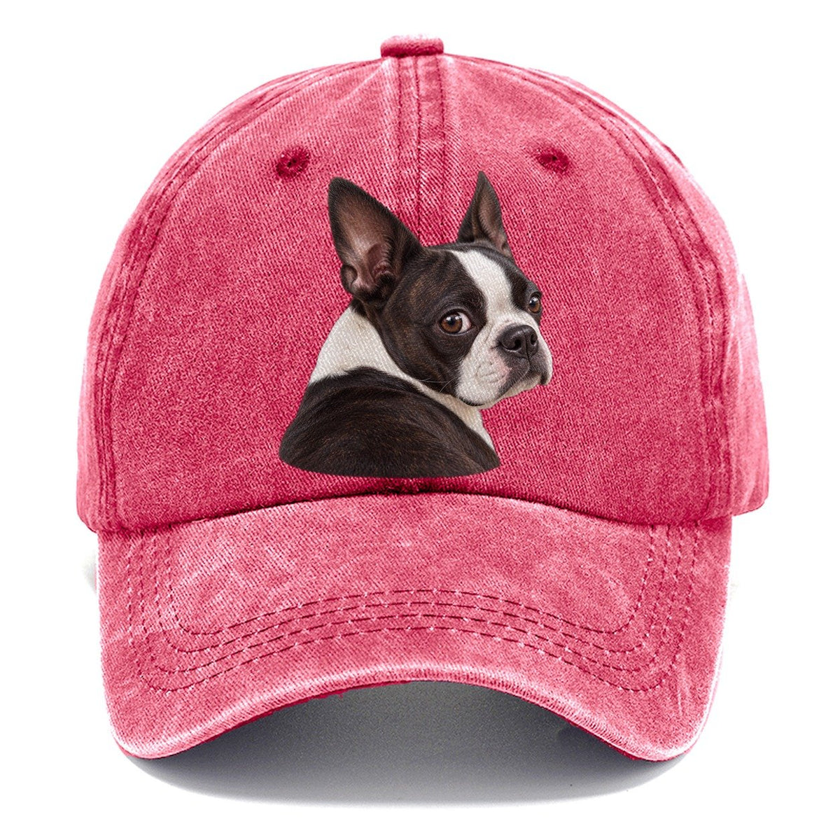 Boston Terrier Over The Shoulder Character Club Classic Cap – Pomegranate Blush