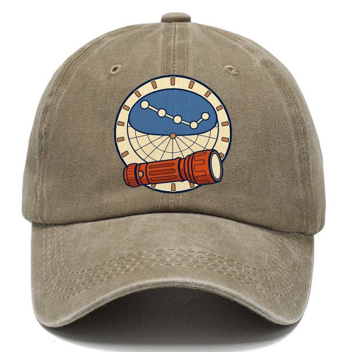 Red Torch And Planisphere Astronomy And Stargazing Classic Cap – Warm Sand