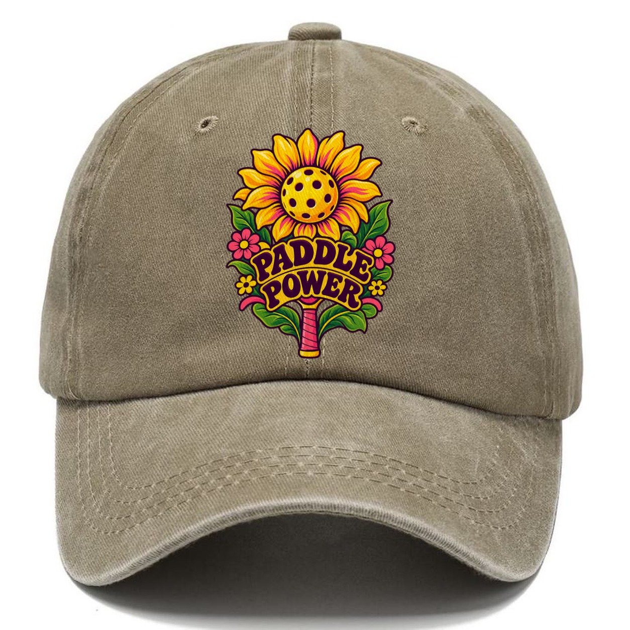 Sunflower Paddle Power Pickleball Life Classic Cap – Warm Sand