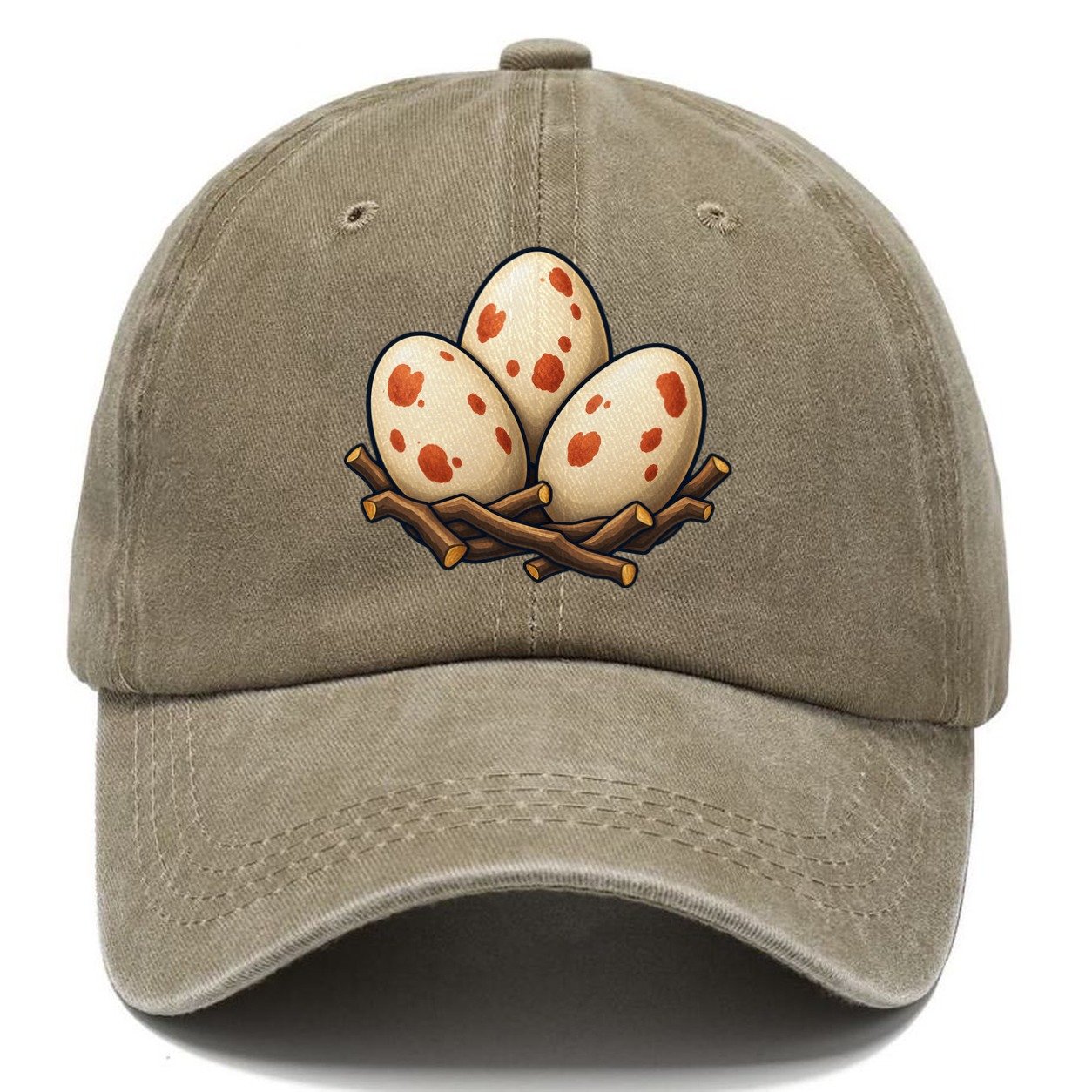 Nest Of Three Eggs Birdwatching Classic Cap – Warm Sand