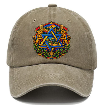 Interwoven Star Of David Jerusalem Classic Cap – Warm Sand