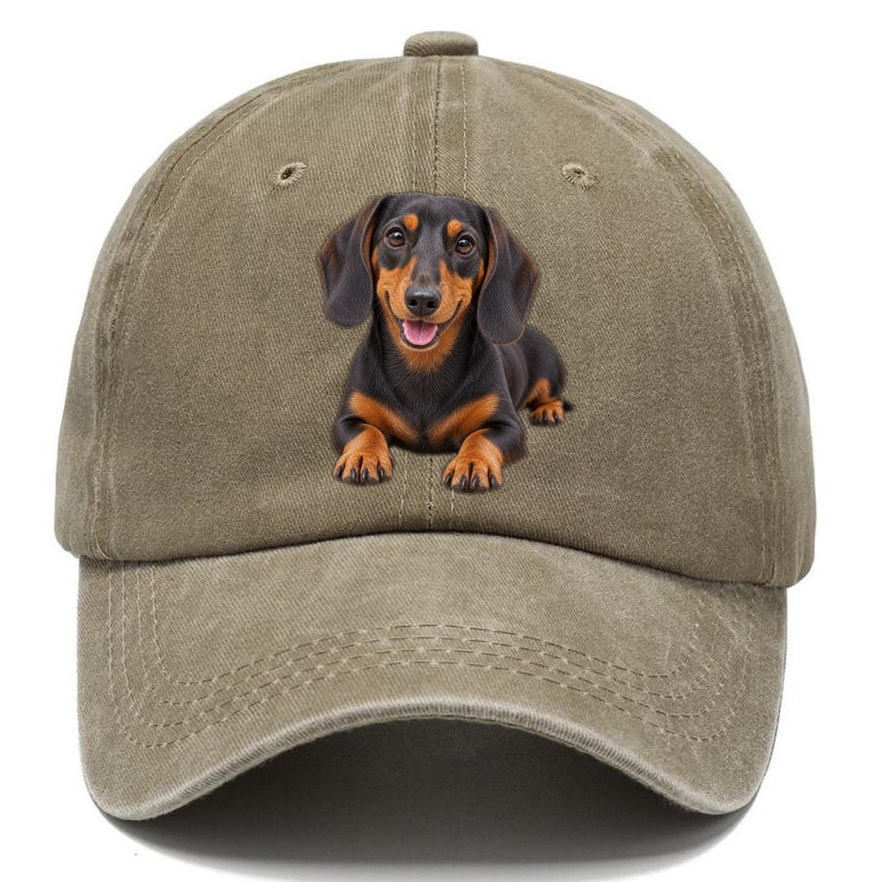 Dachshund Lying Down Top Breeds Classic Cap – Warm Sand