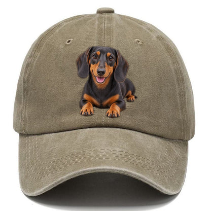 Dachshund Lying Down Top Breeds Classic Cap – Warm Sand