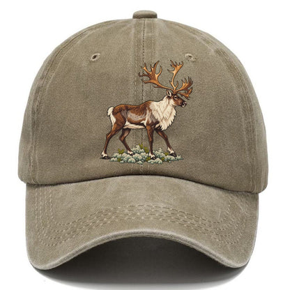 Woodland Caribou And Reindeer Lichen Canada Cultural Icons Classic Cap – Warm Sand