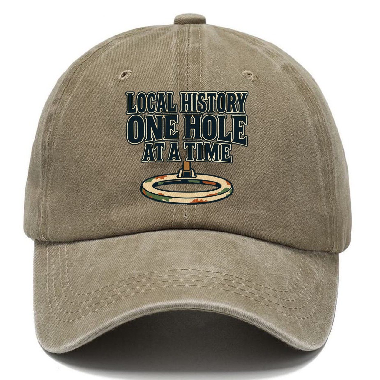 One Hole At A Time Treasure Hunting Classic Cap – Warm Sand