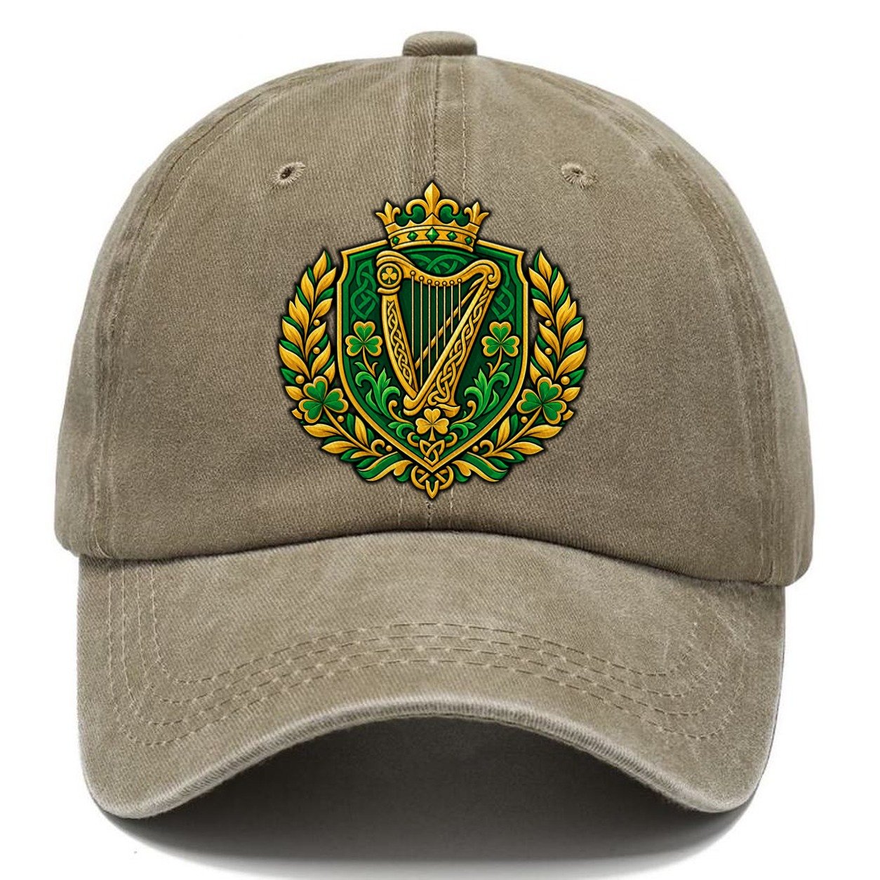 Ireland Heraldic Crest Country Logos Classic Cap – Warm Sand