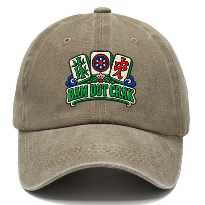 Bam Dot Crak Mahjong Game Night Classic Cap – Warm Sand