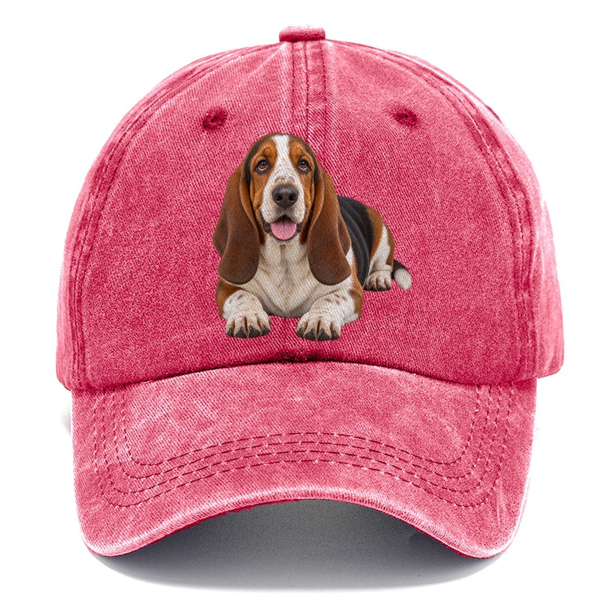 Basset Hound Lying Down Top Breeds Classic Cap – Pomegranate Blush