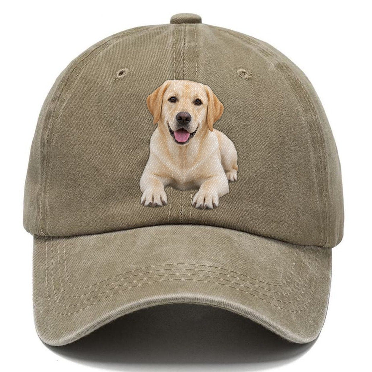 Labrador Retriever Lying Down Top Breeds Classic Cap – Warm Sand