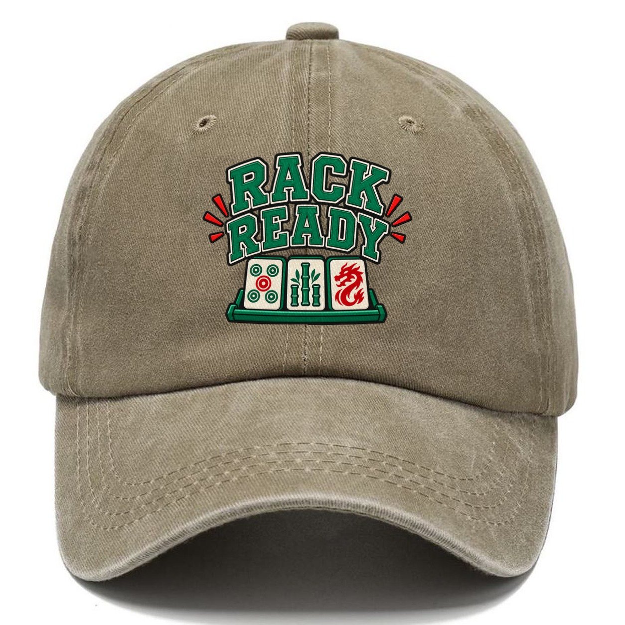 Rack Ready Mahjong Game Night Classic Cap – Warm Sand