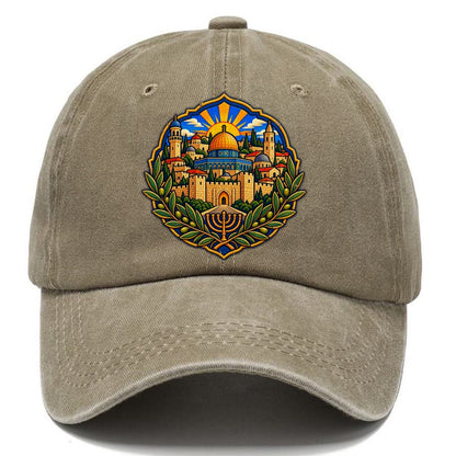 Old City Skyline Jerusalem Classic Cap – Warm Sand
