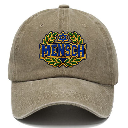Mensch Badge Judaism Heritage Classic Cap – Warm Sand