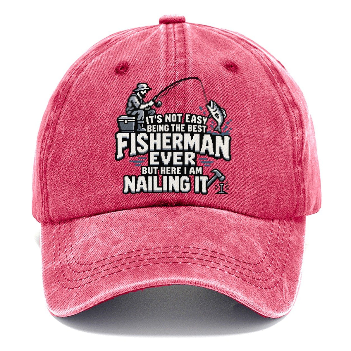 Best Fisherman Ever Nailing It Classic Cap – Pomegranate Blush