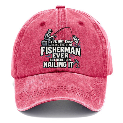 Best Fisherman Ever Nailing It Classic Cap – Pomegranate Blush