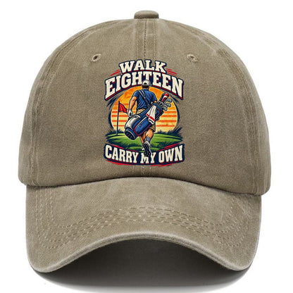 Walk Eighteen Carry My Own Golf Life Classic Cap – Warm Sand