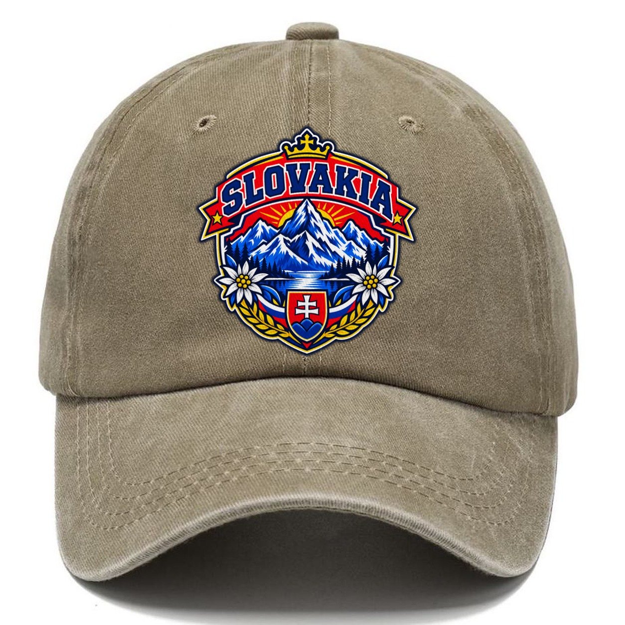 Slovakia Retro Badge Country Logos Classic Cap – Warm Sand