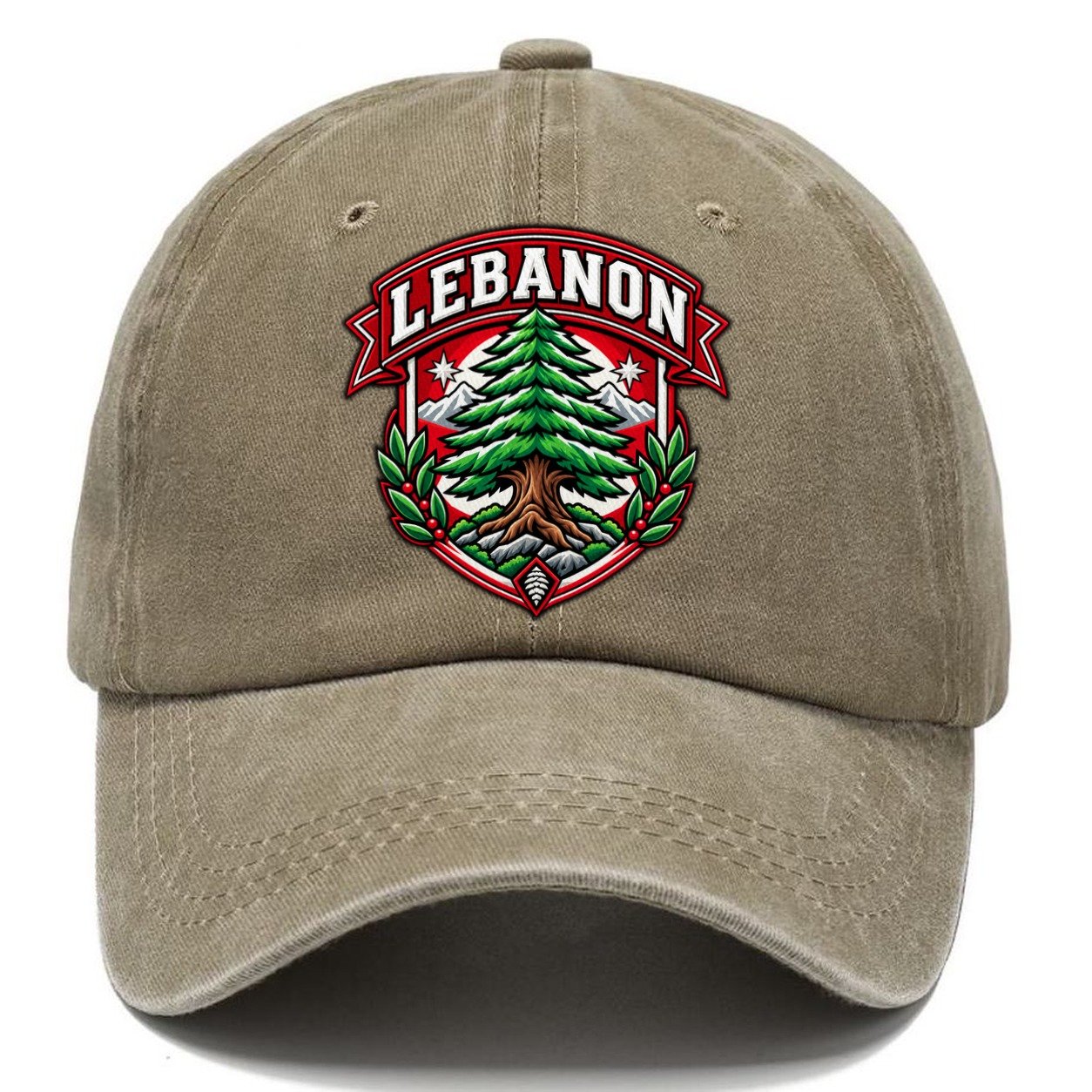 Lebanon Retro Badge Country Logos Classic Cap – Warm Sand