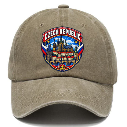 Czech Republic Retro Badge Country Logos Classic Cap – Warm Sand