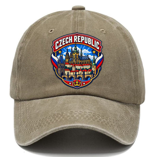 Czech Republic Retro Badge Country Logos Classic Cap – Warm Sand