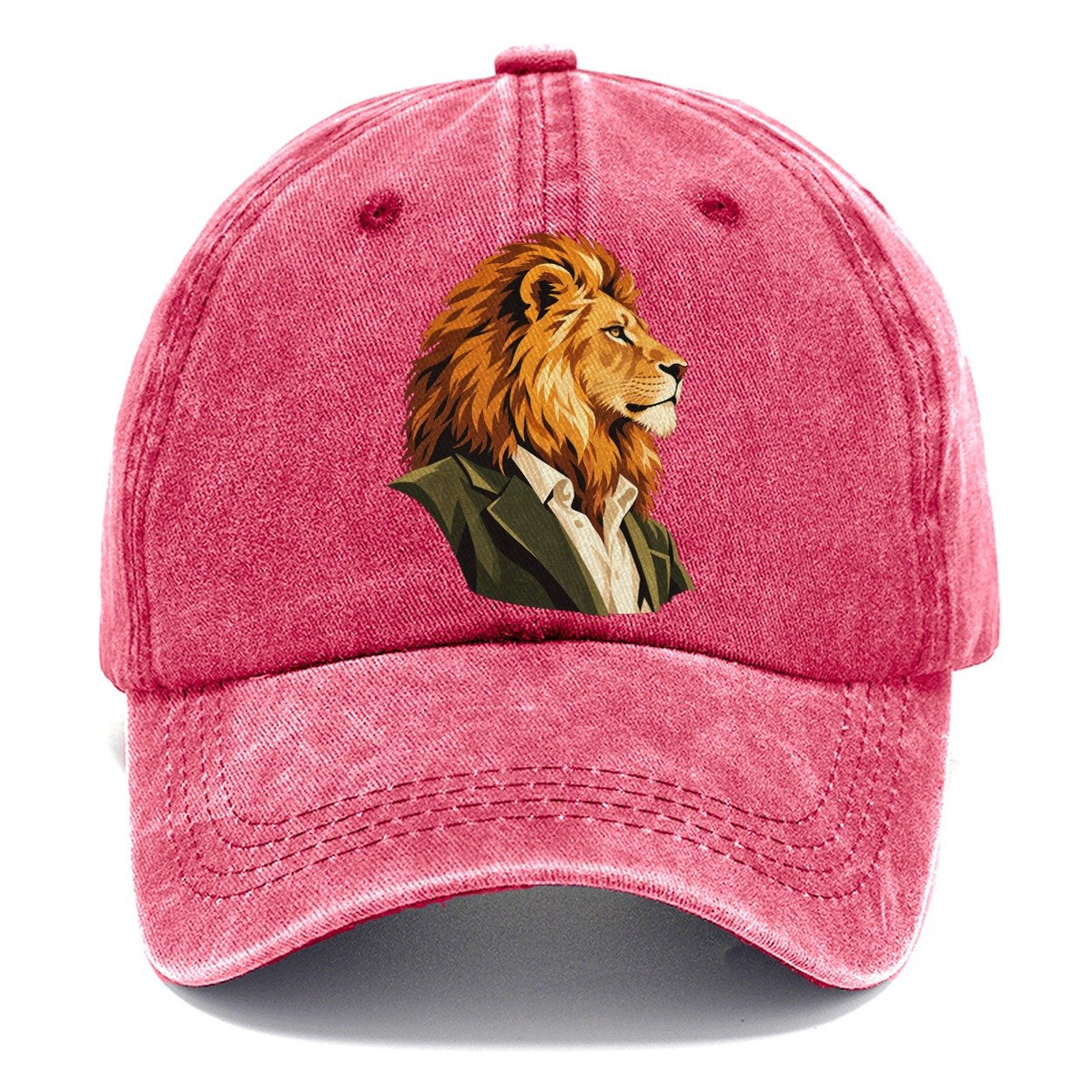 Lion in Suit Portrait Classic Cap – Pomegranate Blush