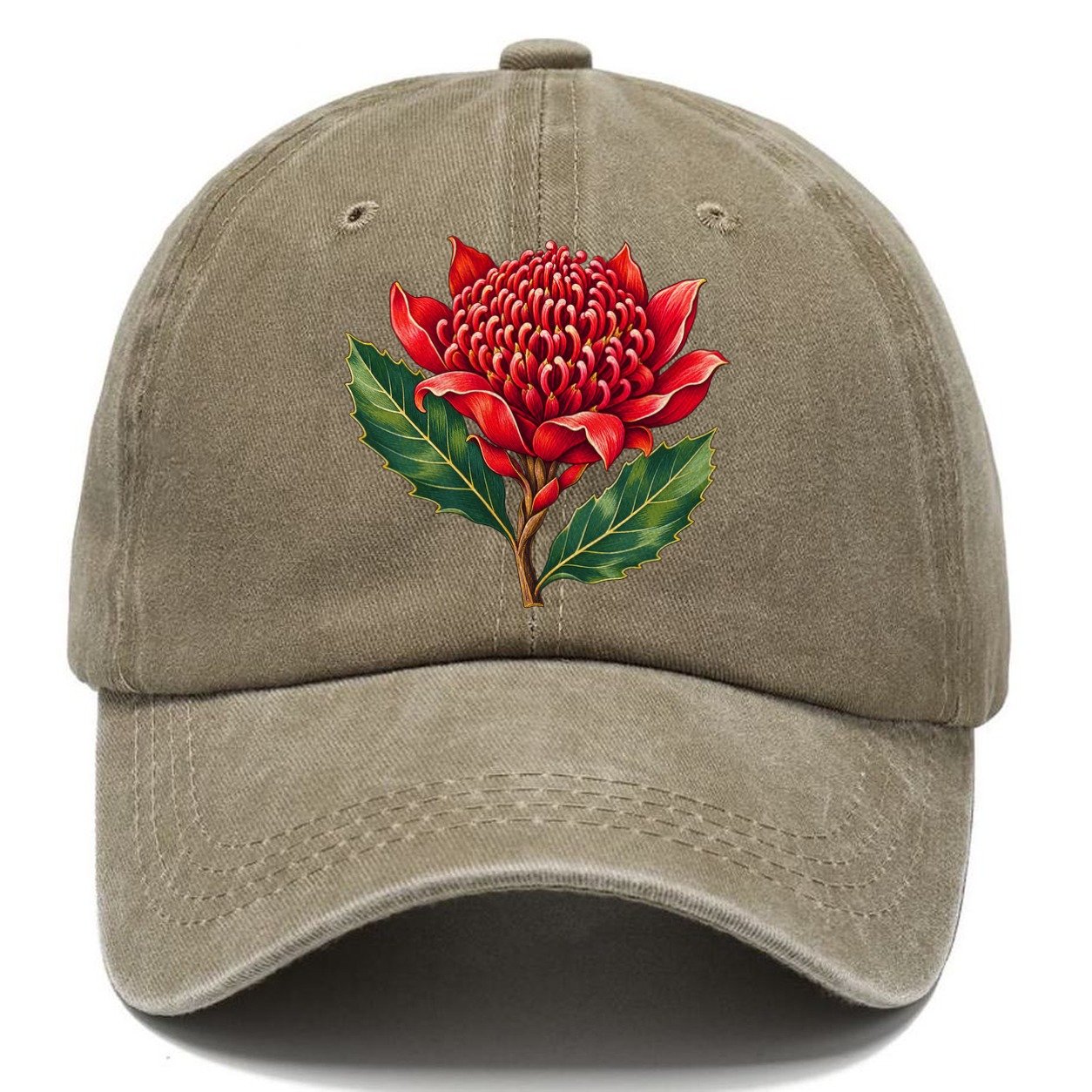 New South Wales Waratah Bloom Australia Cultural Icons Classic Cap – Warm Sand