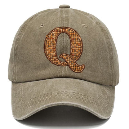 Woven Tweed Q Monogram Classic Cap – Warm Sand