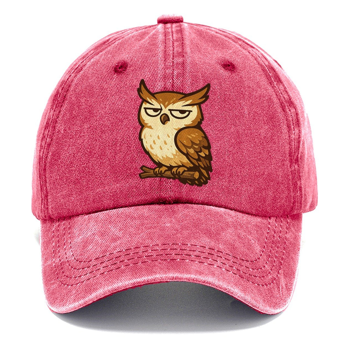 Grumpy Owl on Branch Classic Cap – Pomegranate Blush