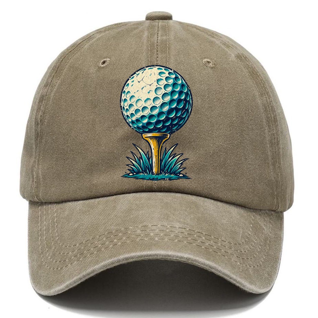 Tee And Ball Mark Golf Life Classic Cap – Warm Sand