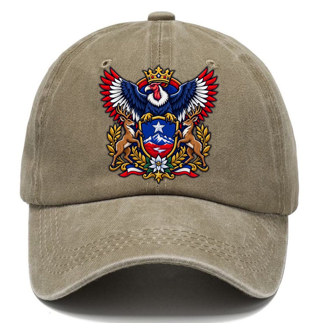 Chile Heraldic Crest Country Logos Classic Cap – Warm Sand