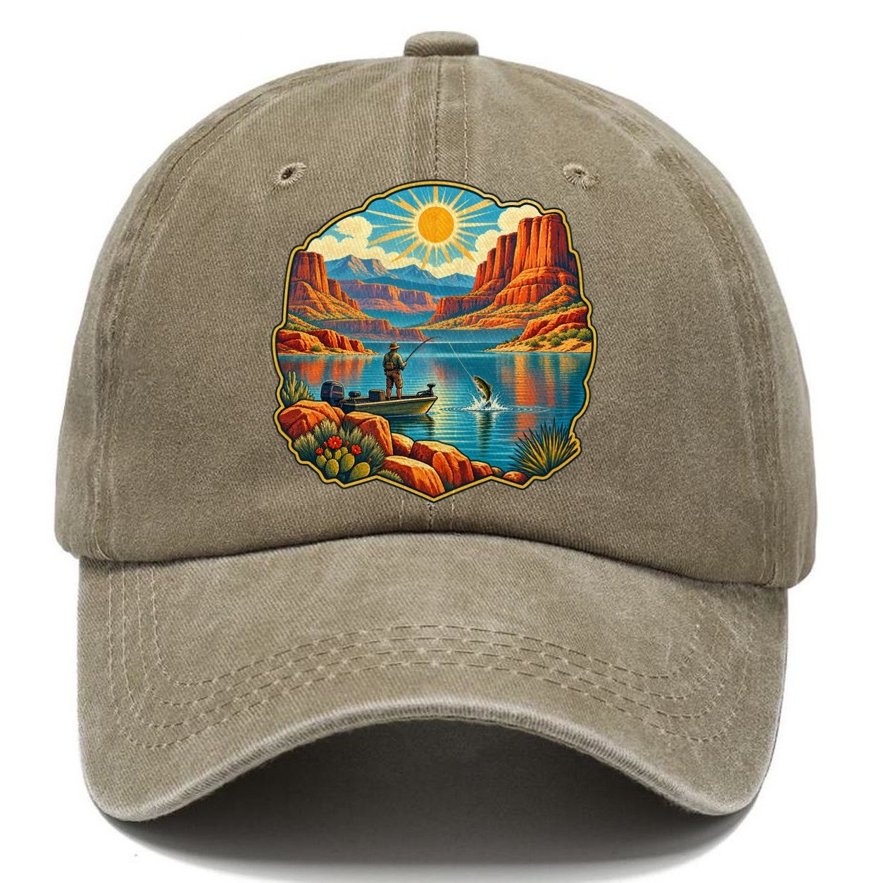 Desert Reservoir Noon Fishing Club Classic Cap – Warm Sand