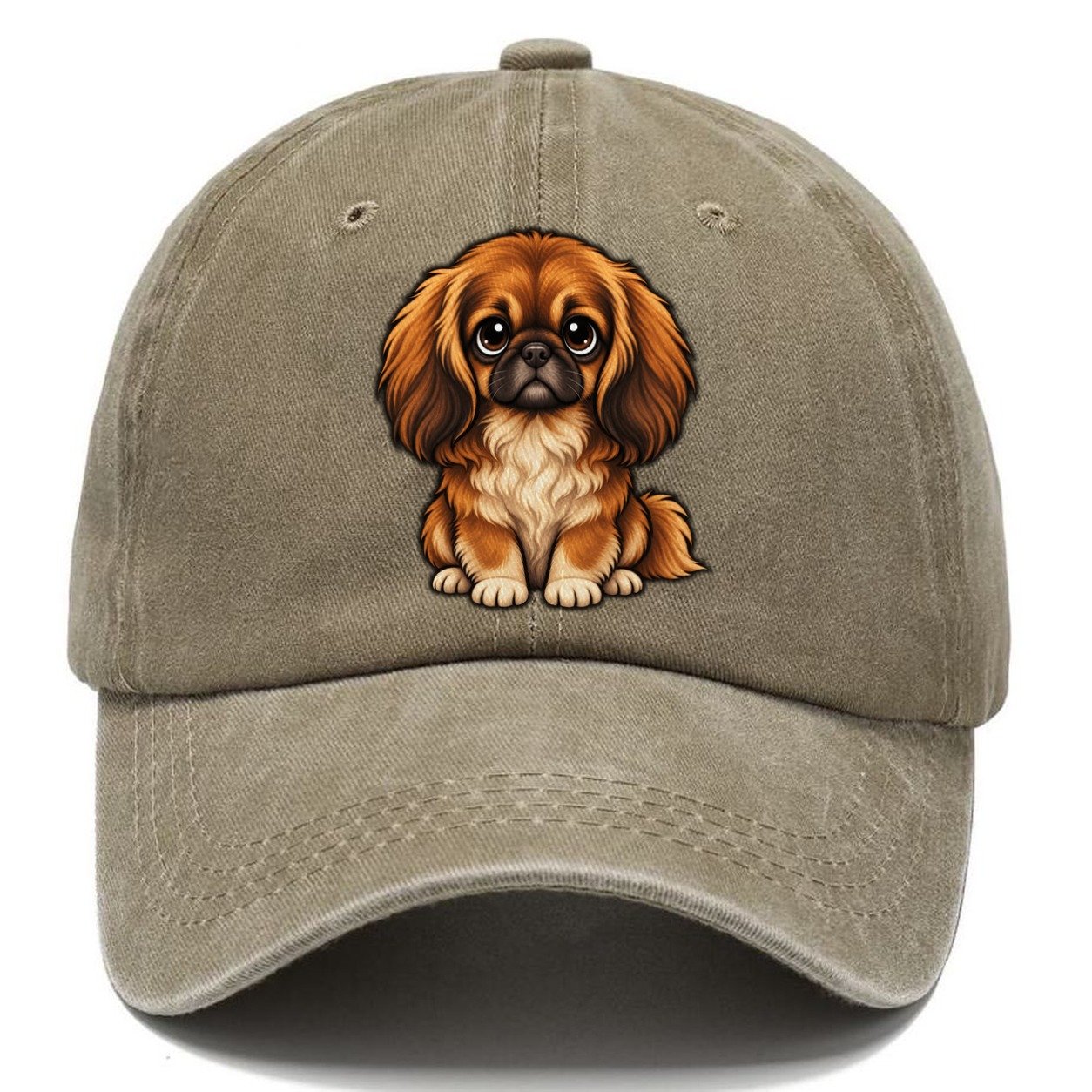 Pekingese Sitting Sweetheart Classic Cap – Warm Sand