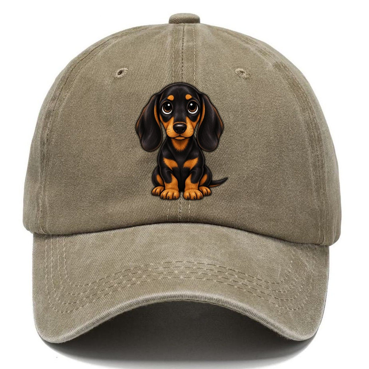 Dachshund Sitting Sweetheart Classic Cap – Warm Sand