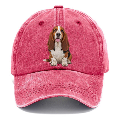 Basset Hound Sitting Top Breeds Classic Cap – Pomegranate Blush