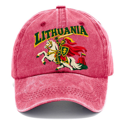 Lithuania Cut-Paper Badge Classic Cap – Pomegranate Blush