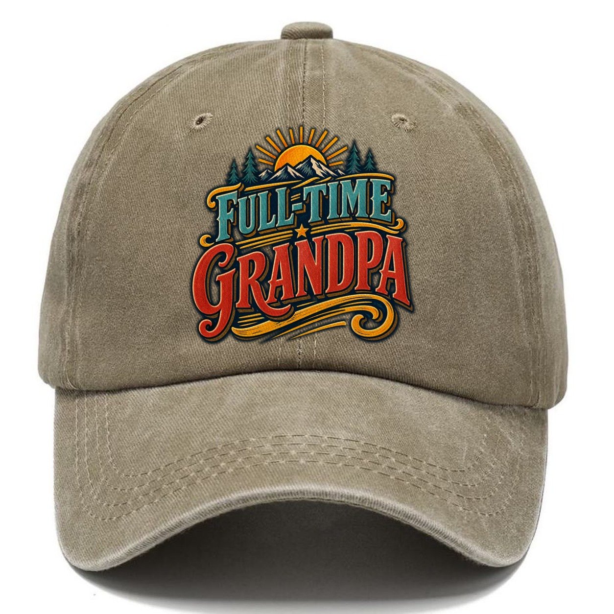 Full Time Grandpa Retired Living Classic Cap – Warm Sand