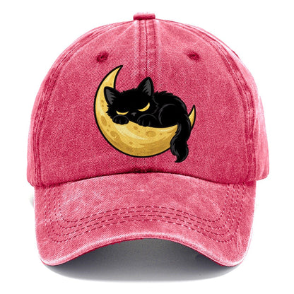 Black Cat Crescent Moon Fan Favorites Classic Cap – Pomegranate Blush